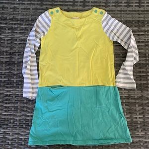 Mini Boden stripe, color block long sleeve dress